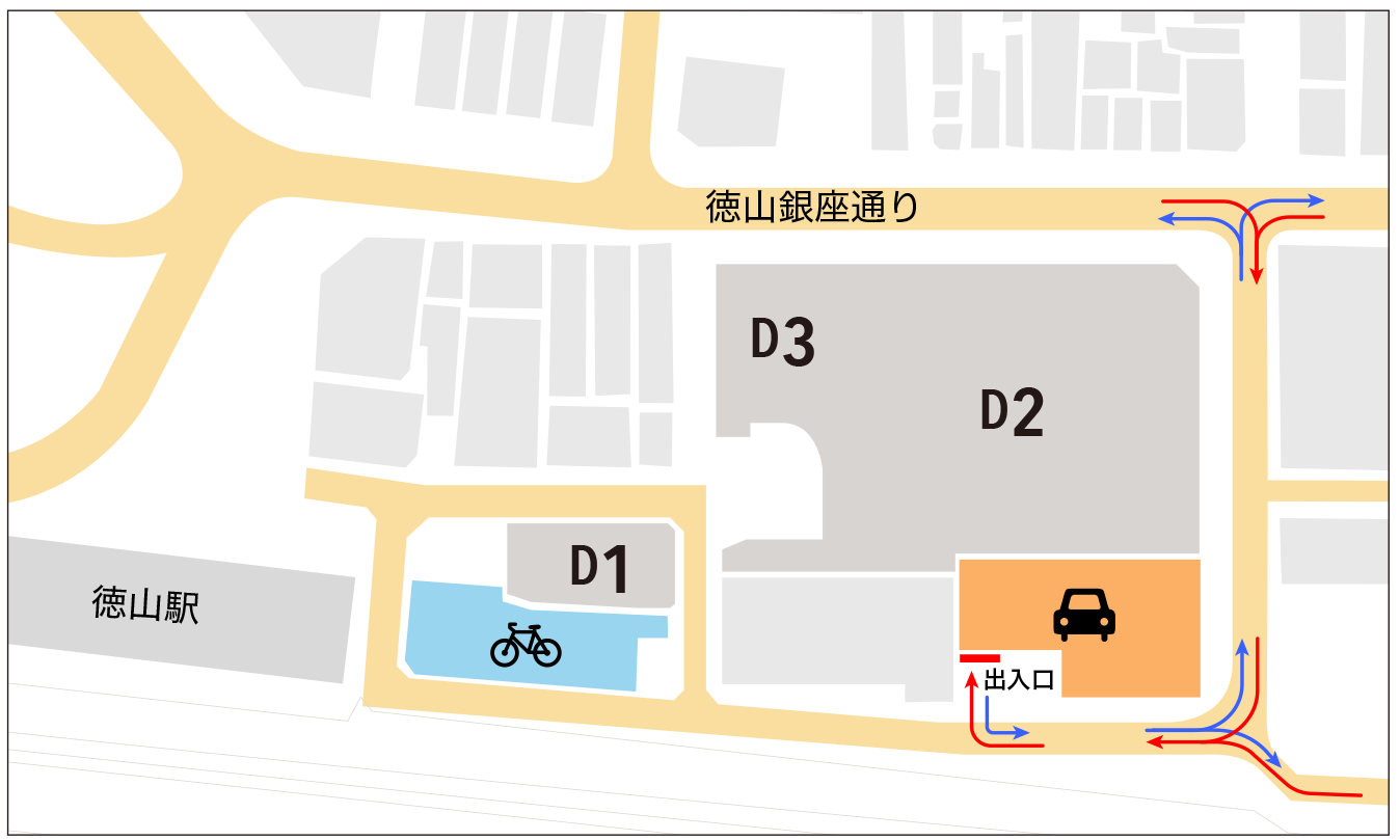 駐車場周辺の地図